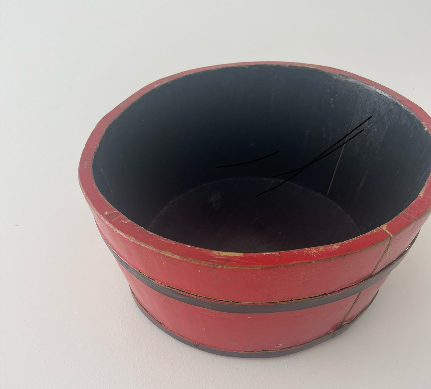 Red wooden bowl