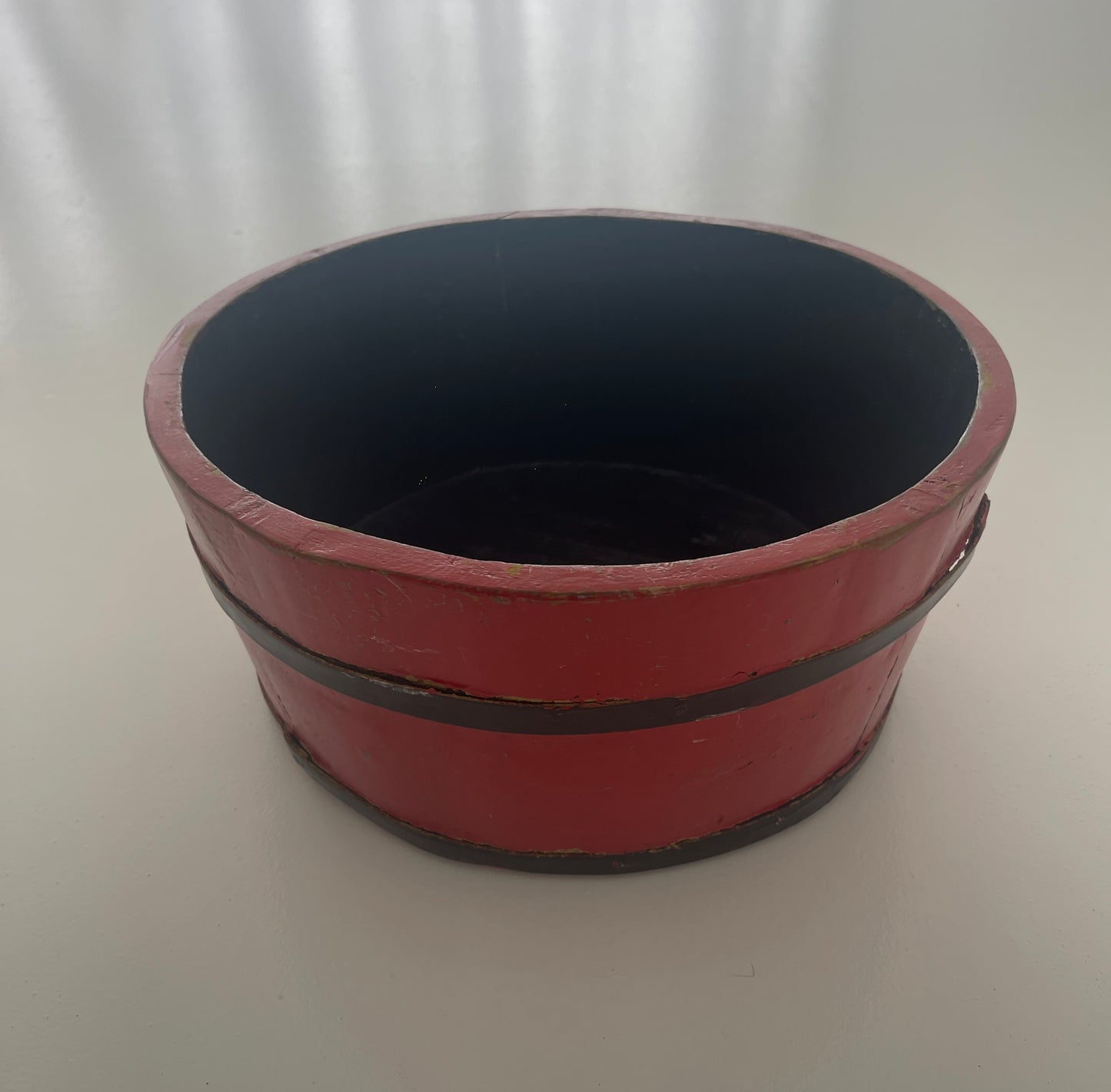 Red wooden container