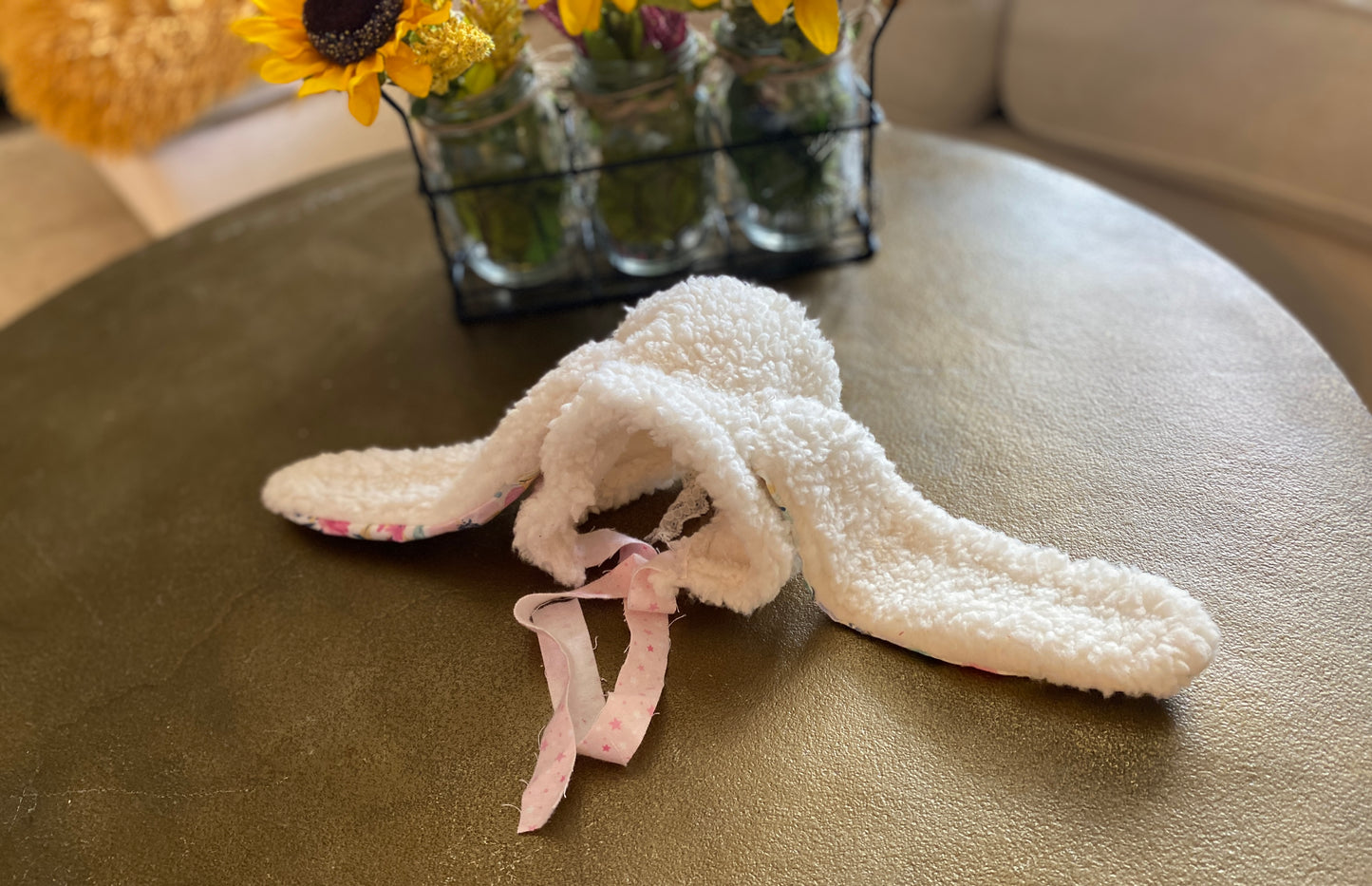 Pink Flower Bunny Bonnet