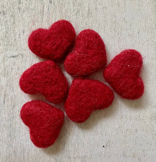 Tiny Felted Hearts - Auspicious Laundry Store