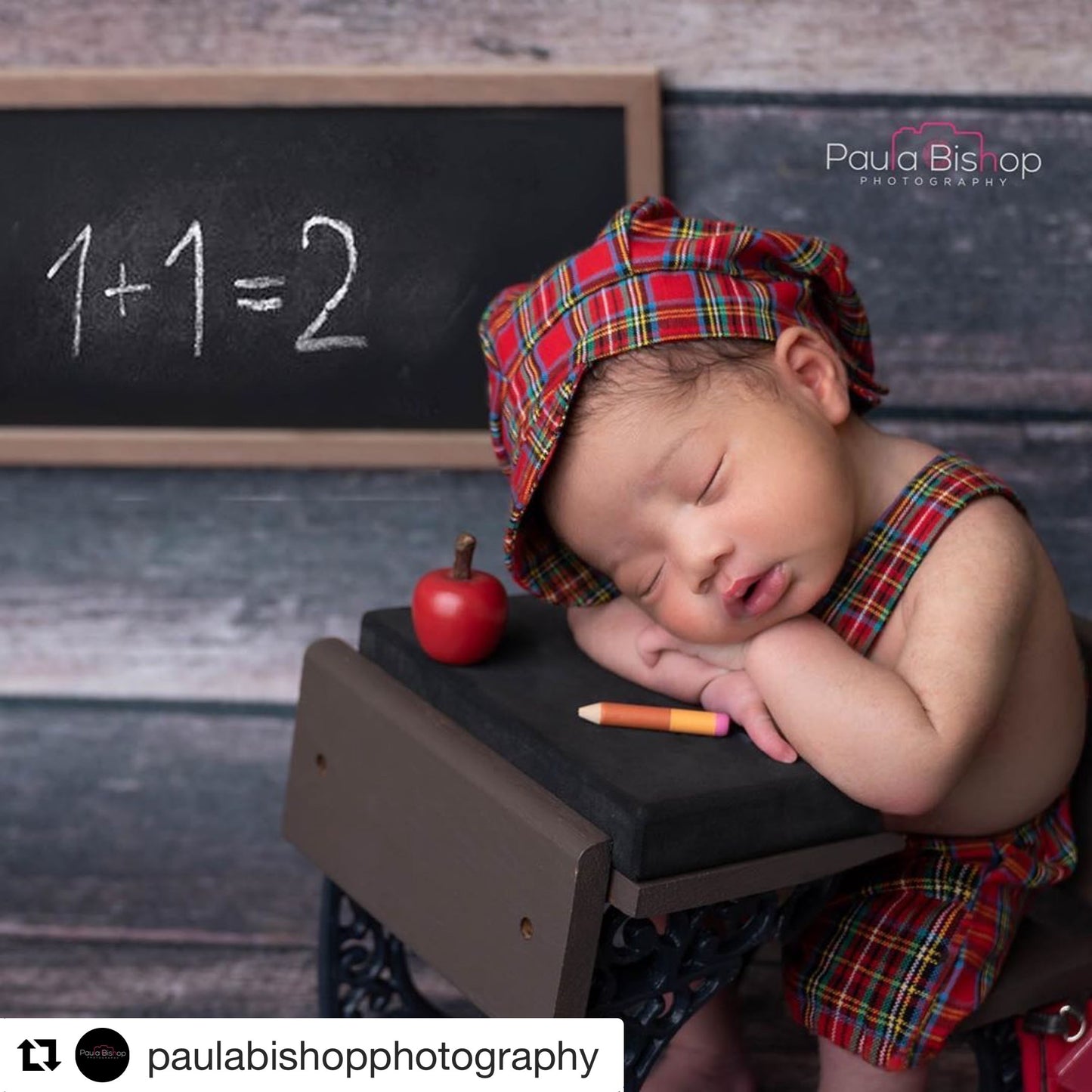 Set of Wooden Books, Pencil, Apple with Chalkboard Prop Set