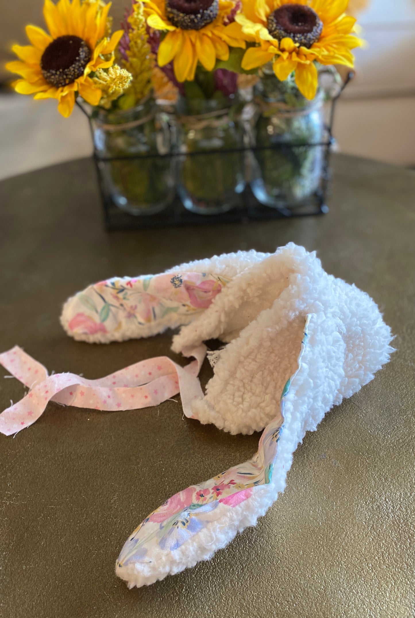 Pink Flower Bunny Bonnet